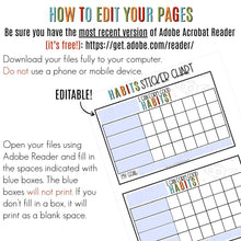 Load image into Gallery viewer, Good Habits Punch Cards + EDITABLE Chart