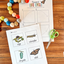 Load image into Gallery viewer, Monarch Butterfly Printable Life Cycle + Anatomy Set