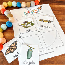 Load image into Gallery viewer, Monarch Butterfly Printable Life Cycle + Anatomy Set
