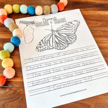Load image into Gallery viewer, Monarch Butterfly Printable Life Cycle + Anatomy Set