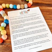 Load image into Gallery viewer, Monarch Butterfly Printable Life Cycle + Anatomy Set