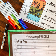 Load image into Gallery viewer, Alphabet House Penmanship Practice Set + Mini Poster
