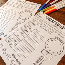 Load image into Gallery viewer, EDITABLE Daily Skills Page