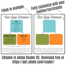 Load image into Gallery viewer, EDITABLE Loop Schedule - Subject Format