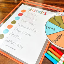 Load image into Gallery viewer, Days Of The Week Wheel + Tracing Worksheet