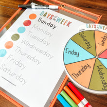 Load image into Gallery viewer, Days Of The Week Wheel + Tracing Worksheet