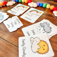 Load image into Gallery viewer, Weather Three Part Cards + Tracing Page