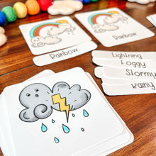 Load image into Gallery viewer, Weather Three Part Cards + Tracing Page