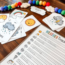 Load image into Gallery viewer, Weather Three Part Cards + Tracing Page