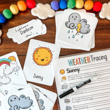 Load image into Gallery viewer, Weather Three Part Cards + Tracing Page
