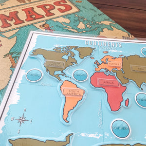 Continents And Oceans Printable Map Puzzle