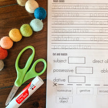 Load image into Gallery viewer, Latin Declension Noun Endings Printable Worksheets- CC Cycle 1