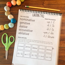 Load image into Gallery viewer, Latin Declension Noun Endings Printable Worksheets- CC Cycle 1