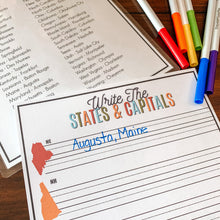 Load image into Gallery viewer, States & Capitals Printable Activity BUNDLE - Arrows And Applesauce