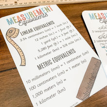 Load image into Gallery viewer, Math Facts Printable Cards - Measurements & Laws