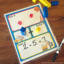 Load image into Gallery viewer, "Roll It, Build it, Add It" Printable Dice Game - Arrows And Applesauce