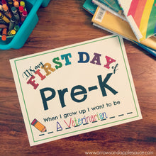 Load image into Gallery viewer, First Day of School Pre-K to 12th Grade Printable Sign - Arrows And Applesauce