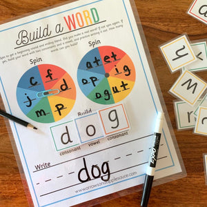 C.V.C. Words Printable "Build A Word" Game - Arrows And Applesauce