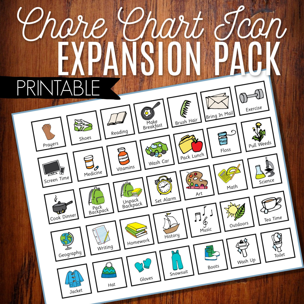 daily-responsibilities-chore-chart-icons-printable-expansion-pack-arrows-and-applesauce for Free Printable Chore Chart Icons Daily Responsibilities Chore Chart Icons Printable EXPANSION PACK – Arrows And Applesauce for Free Printable Chore Chart Icons