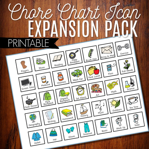 Daily Responsibilities Chore Chart Icons Printable EXPANSION PACK - Arrows And Applesauce