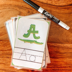 Animal Themed Printable Alphabet Tracing Cards - Arrows And Applesauce