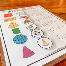 Load image into Gallery viewer, 3D Shapes Printable Matching Game - Arrows And Applesauce