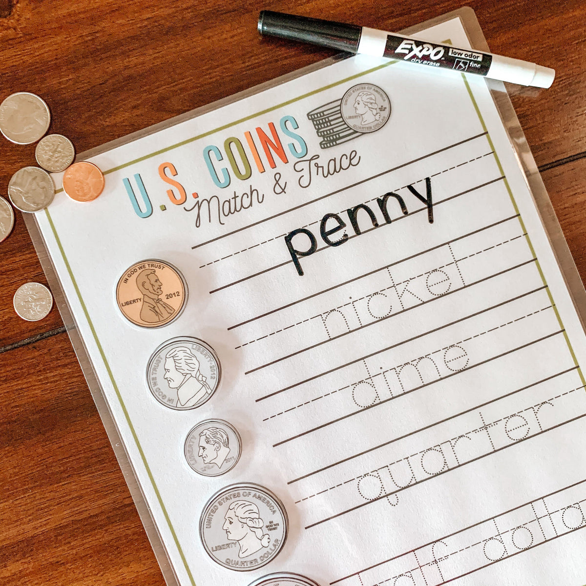 U.S. Coins Printable Activity Set – Arrows And Applesauce