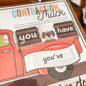 Contraction Truck Printable Reading Game - Arrows And Applesauce