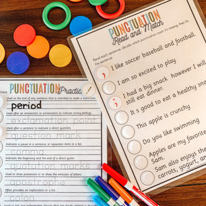 Punctuation Practice Printable Set - Arrows And Applesauce