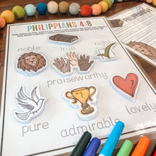 Load image into Gallery viewer, Philippians 4:8 Printable Bible Study - Arrows And Applesauce