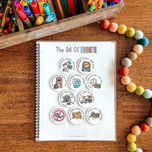 Load image into Gallery viewer, &#39;The Bill of Rights&#39; activity on a wooden surface with colorful markers and crayons.

