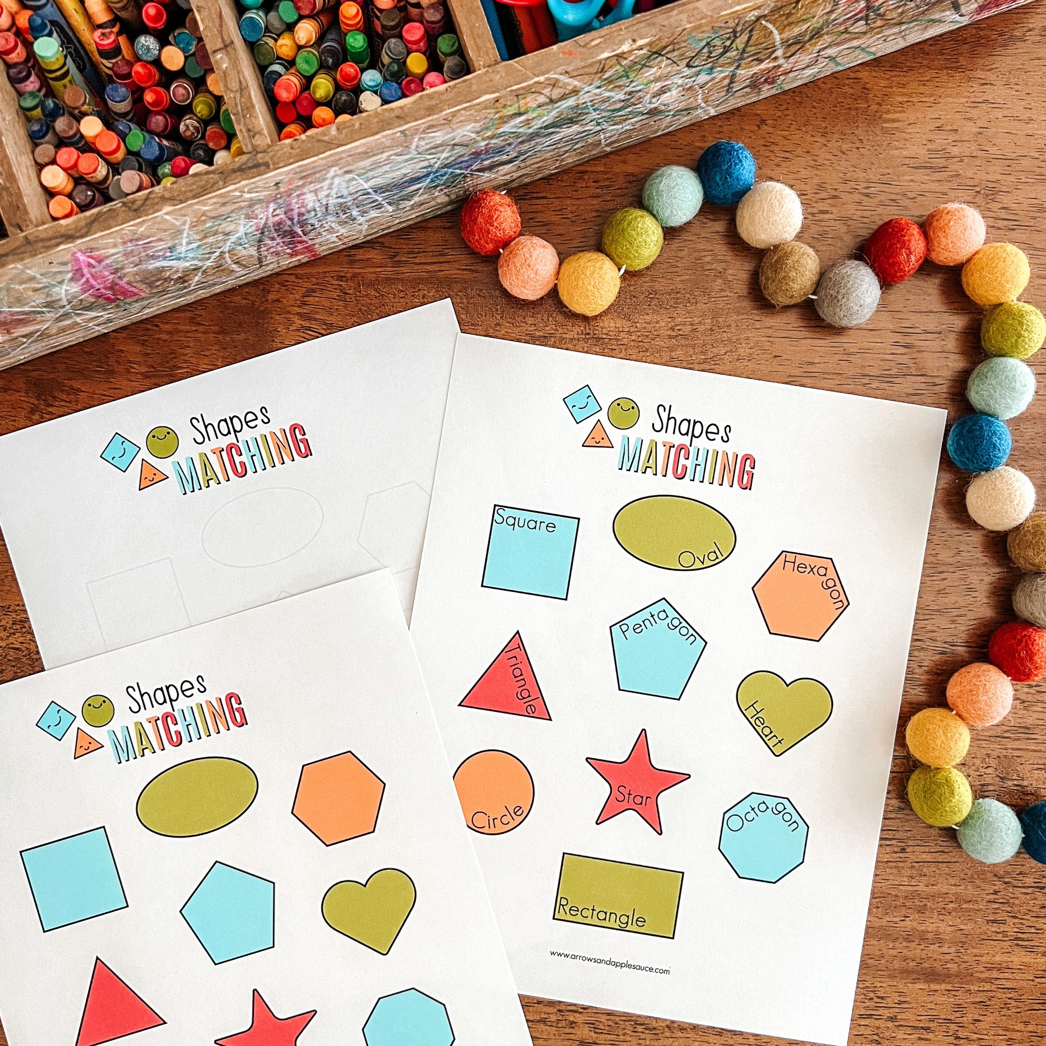 Shapes Matching Printable Game – Arrows And Applesauce