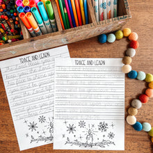 Load image into Gallery viewer, Colorful markers and Bible verse writing sheets on a wooden surface
