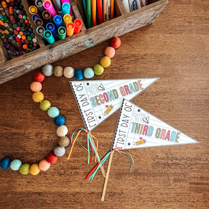 First + Last Day Printable Pennant Flags