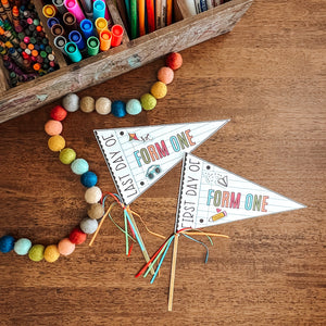 First + Last Day Printable Pennant Flags