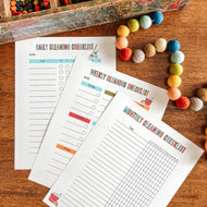 EDITABLE Cleaning Schedules + Encouragement Cards