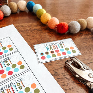 Good Habits Punch Cards + EDITABLE Chart