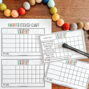 Good Habits Punch Cards + EDITABLE Chart