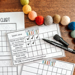 Good Habits Punch Cards + EDITABLE Chart