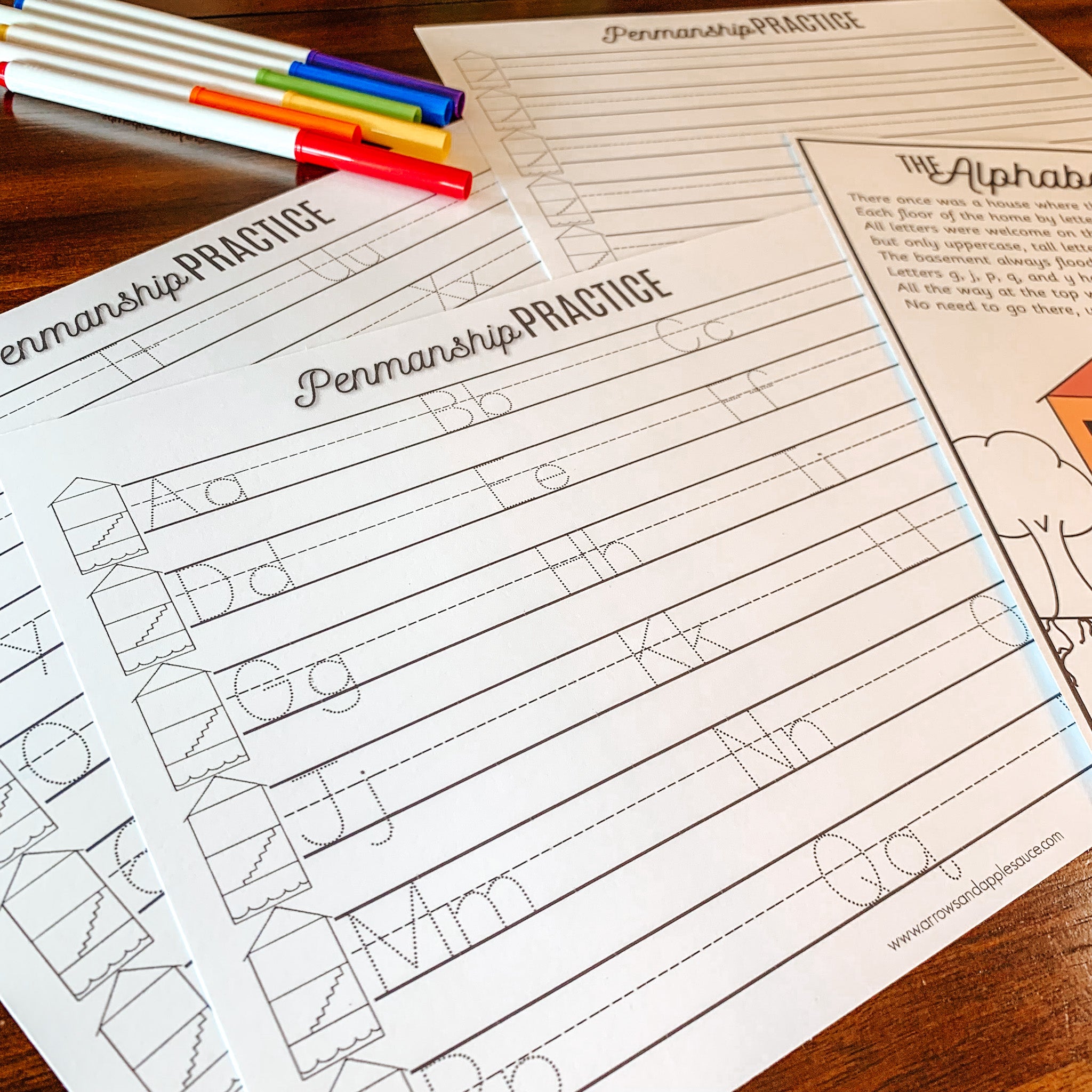 Penmanship Abc Alphabet House Penmanship Practice Set + Mini Poster – Arrows And ...