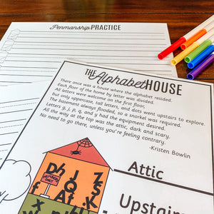 Alphabet House Penmanship Practice Set + Mini Poster
