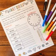 EDITABLE Daily Skills Page