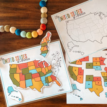 Load image into Gallery viewer, United States Map Printable Puzzle - Arrows And Applesauce
