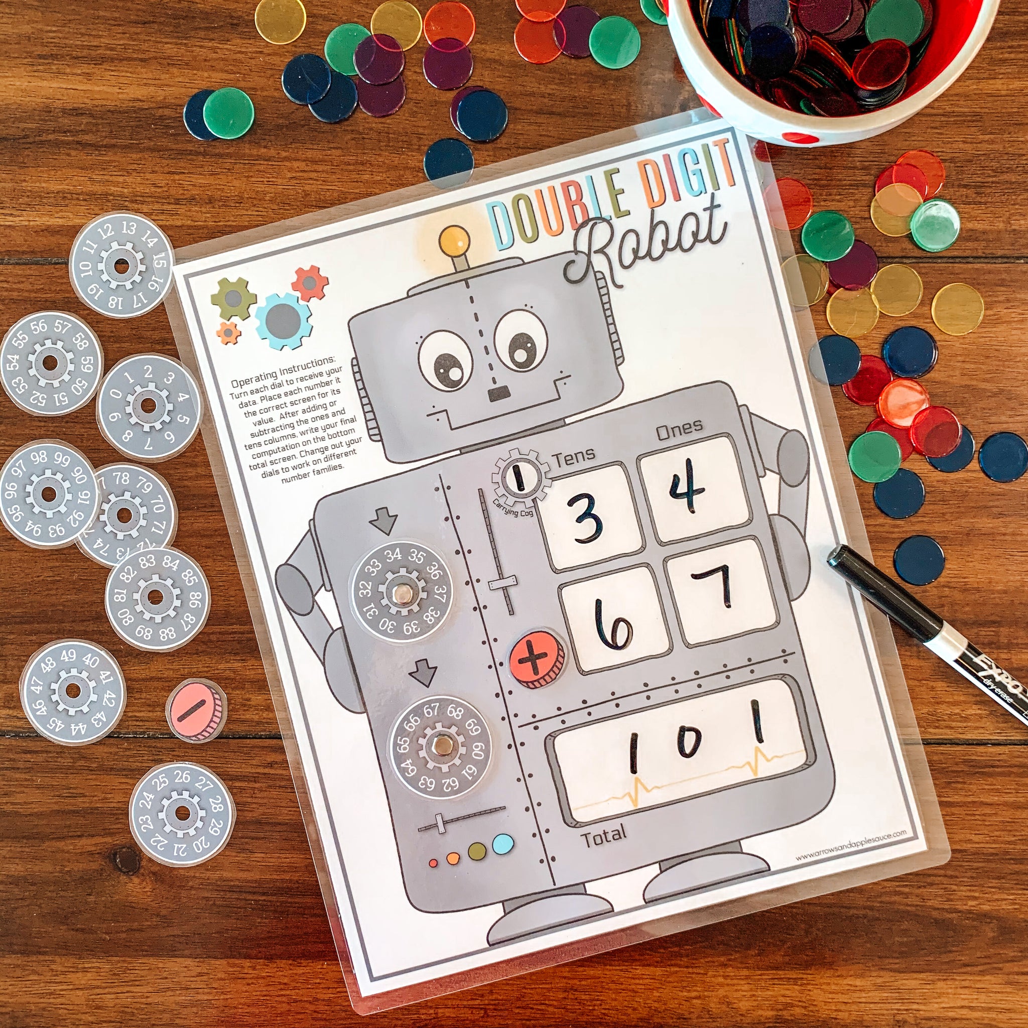 Robot Math Bot Double Digit Math Robot – Arrows And Applesauce
