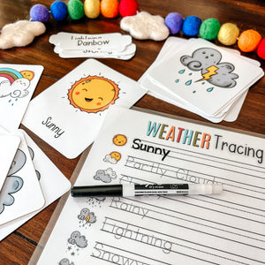 Weather Three Part Cards + Tracing Page