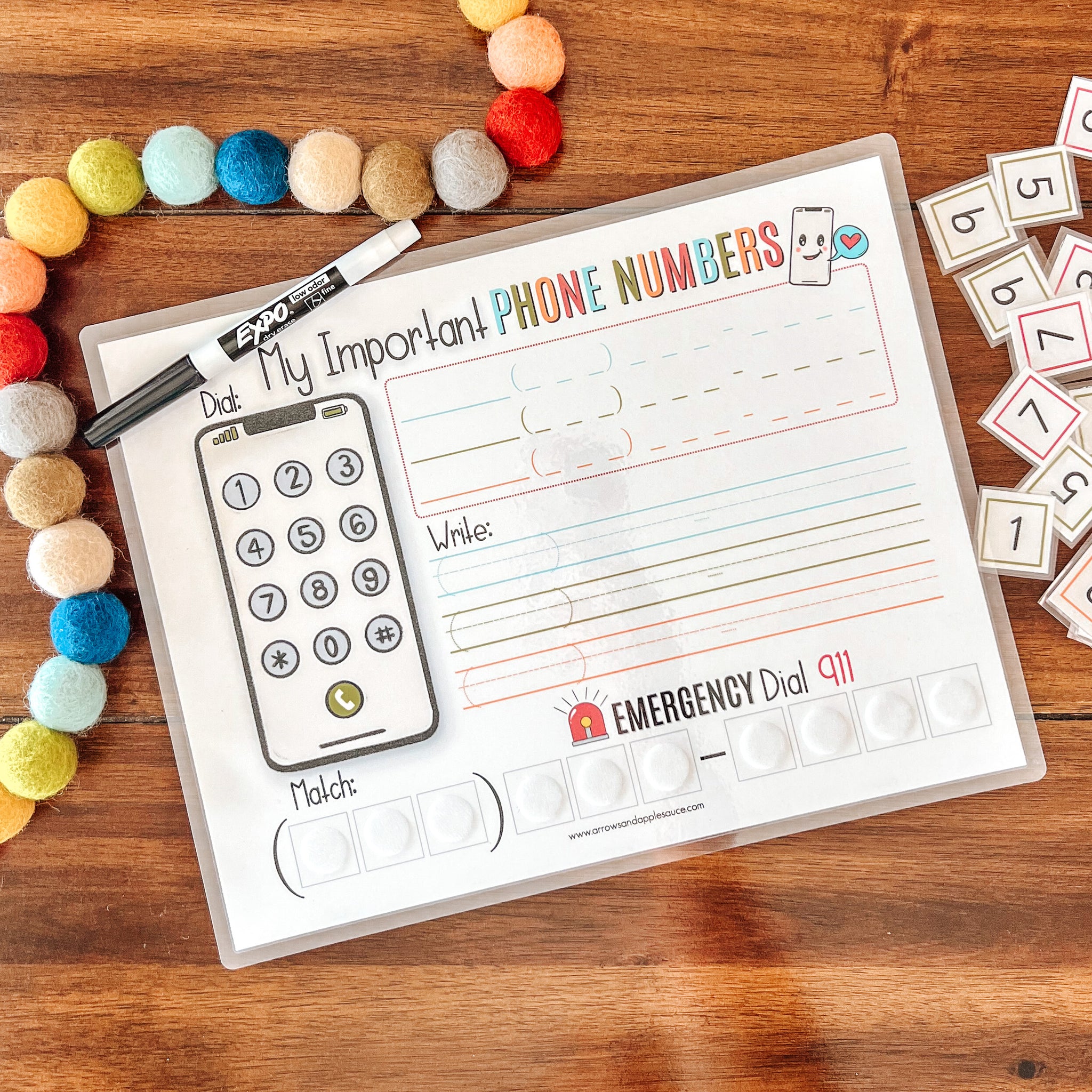 Basic Phone Numbers Printable Phone Number Kids Printable Activity – Arrows And Applesauce