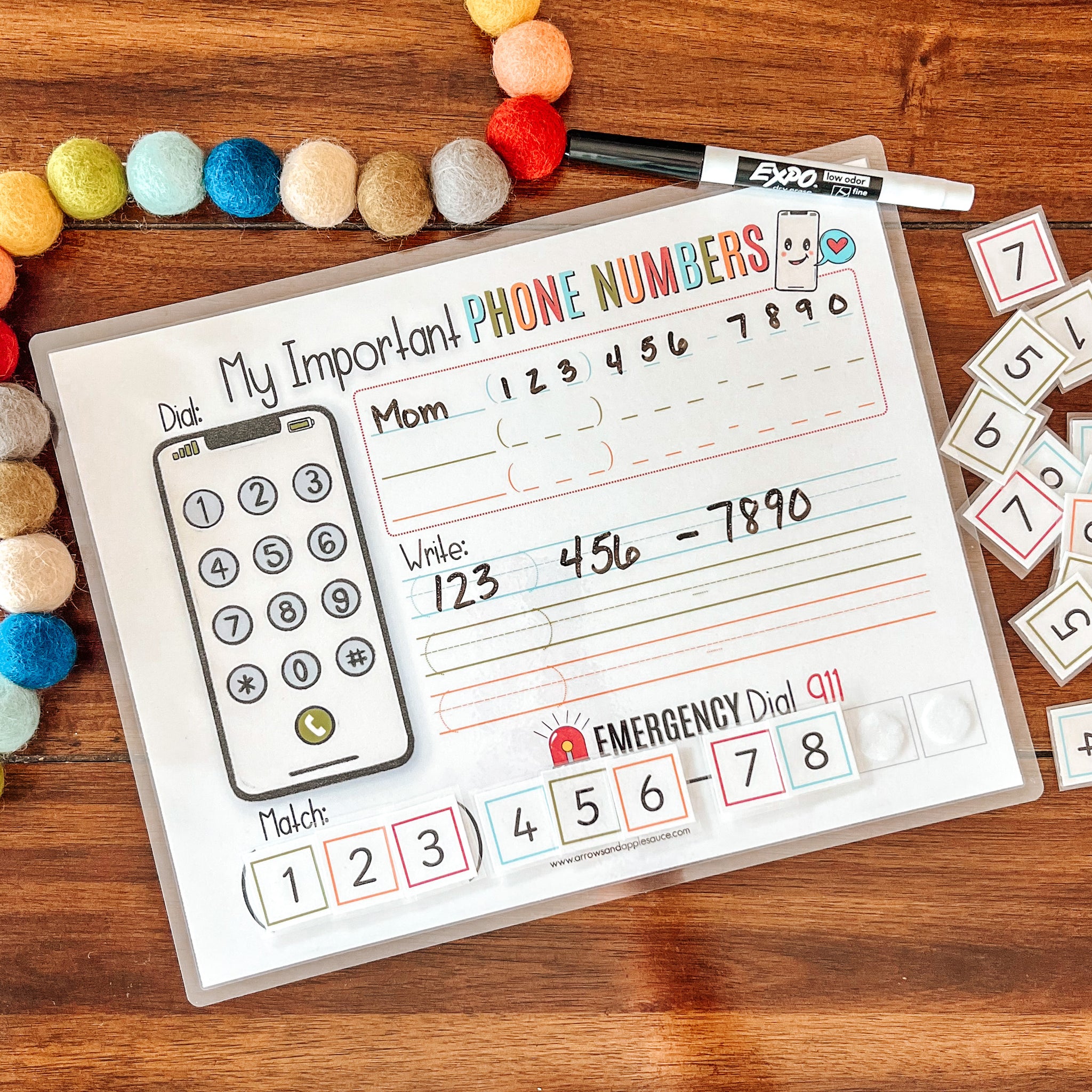 Basic Phone Numbers Printable Phone Number Kids Printable Activity – Arrows And Applesauce
