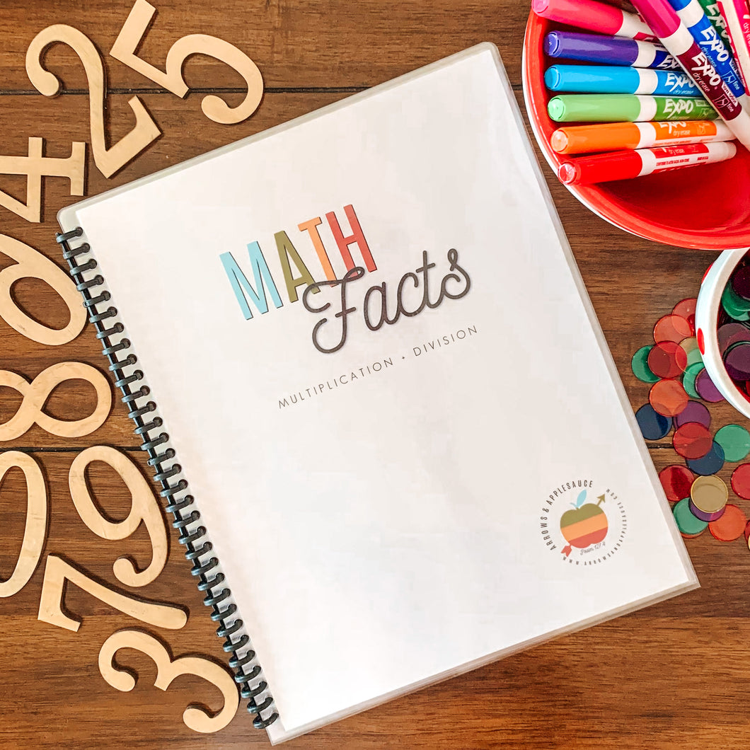 Multiplication + Division Math Facts Printable Workbook
