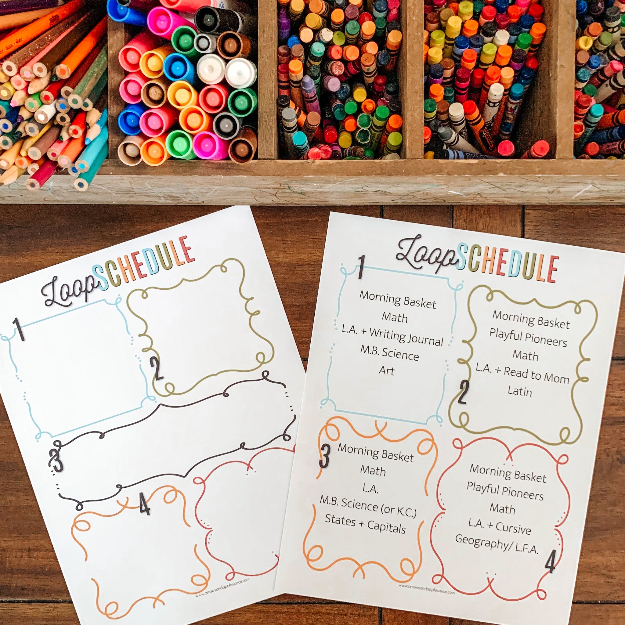 EDITABLE Loop Schedule- Daily Format – Arrows And Applesauce