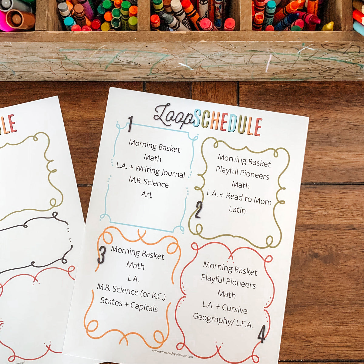 EDITABLE Loop Schedule- Daily Format – Arrows And Applesauce